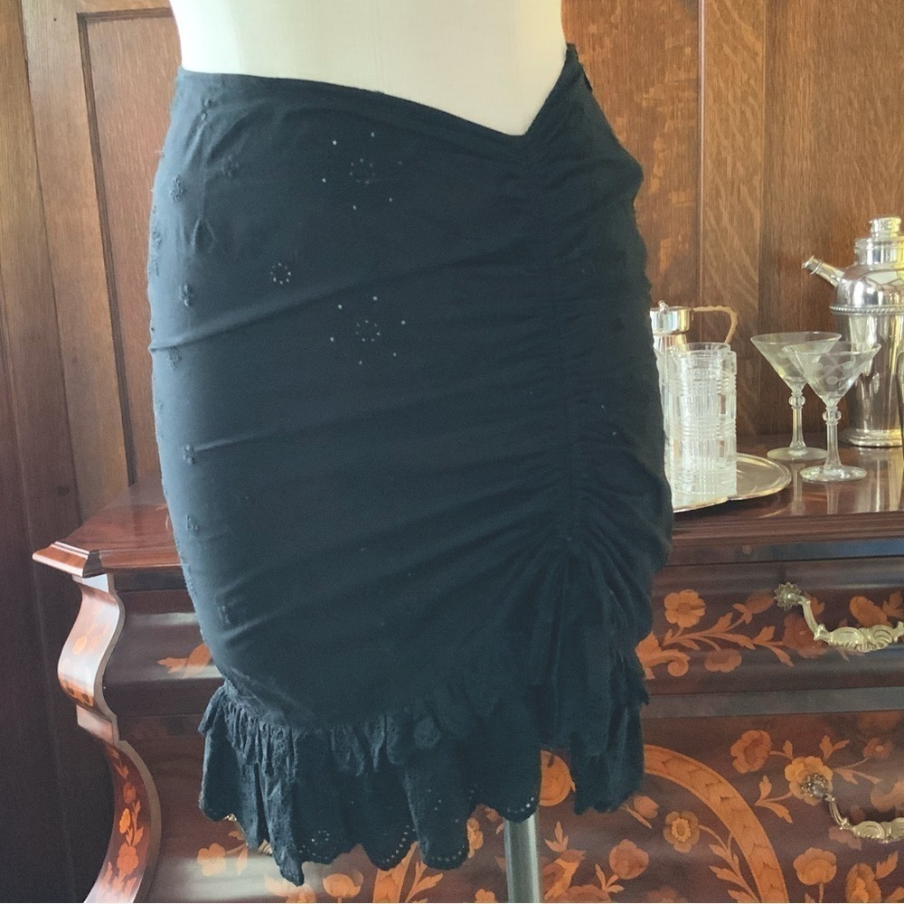 MOSCHINO Cheap & Chic Black Eyelet Skirt - Size S